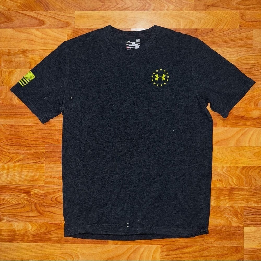 Under Armour Wounded Warrior Project T Shirt Gray UA Freedom USA Tee Men’s Sz L